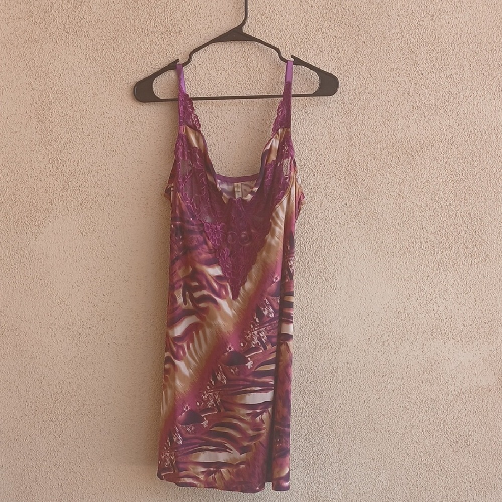 Rhonda Shear Purple and Pink Lace Top